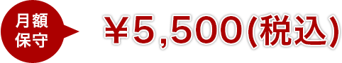 月額保守：5,500円（税込）